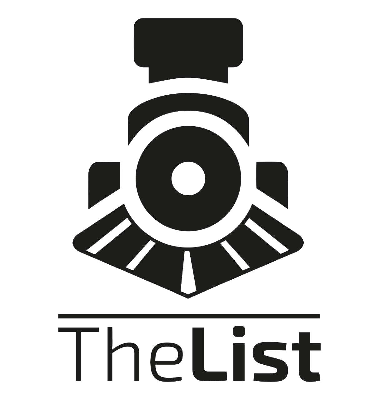 Logo di TheList, una locomotiva con sotto la scritta 'TheList'